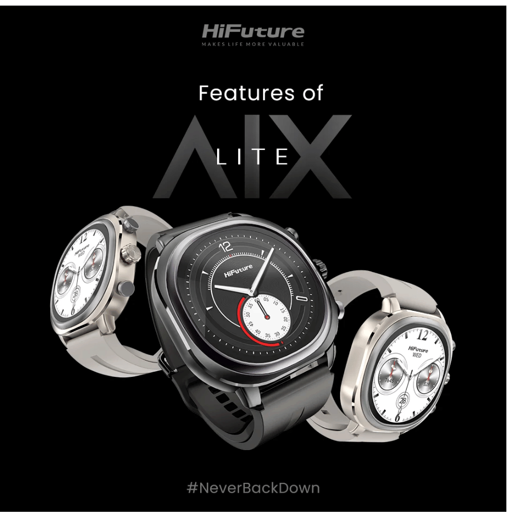สมาร์ทวอทช์ HIFUTURE AIX LITE มีฟีเจอร์ AI หน้าจอ AMOLED 1.43 นิ้ว สีทองแชมเปญ